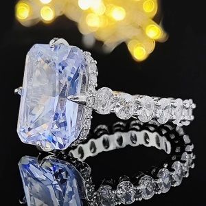 NEW ENGAGEMENT 925 STERLING SILVER HALO RING